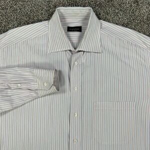Canali Button Up Dress Shirt Men 44/17.5 Multicolor Striped Long Sleeve Italy